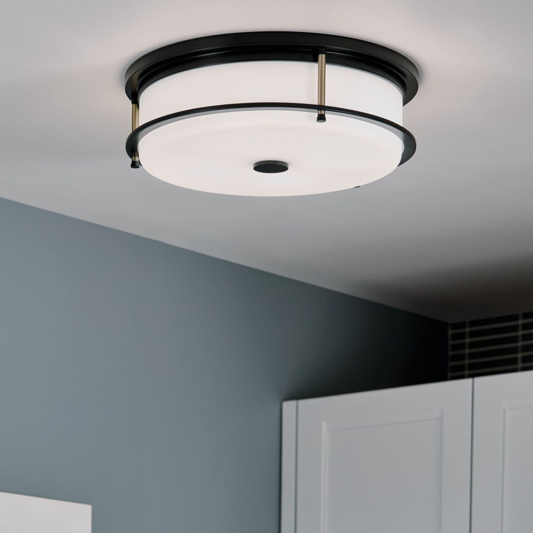 Kichler Canada - 52597BKCPZ - Four Light Flush Mount - Brit - Black