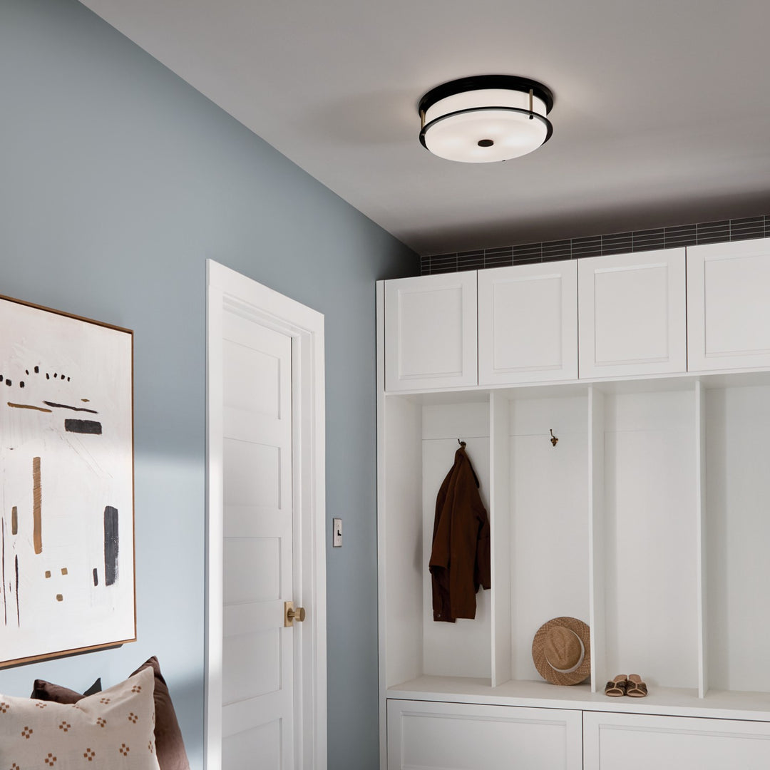 Kichler Canada - 52597BKCPZ - Four Light Flush Mount - Brit - Black