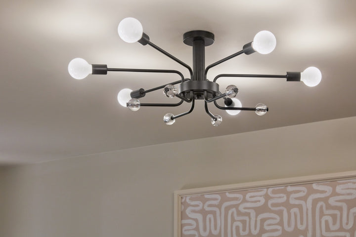 Kichler Canada - 52602BK - Six Light Semi Flush Mount - Ocala - Black