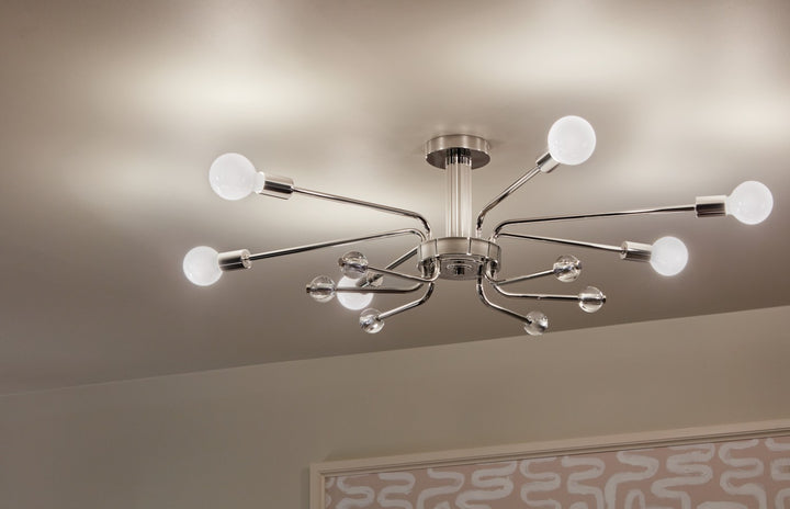 Kichler Canada - 52602PN - Six Light Semi Flush Mount - Ocala - Polished Nickel