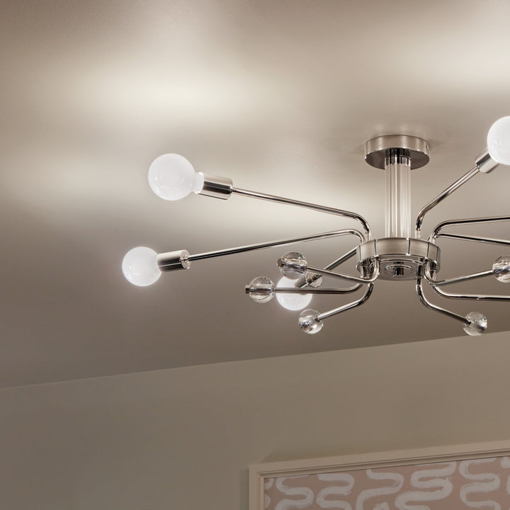 Kichler Canada - 52602PN - Six Light Semi Flush Mount - Ocala - Polished Nickel