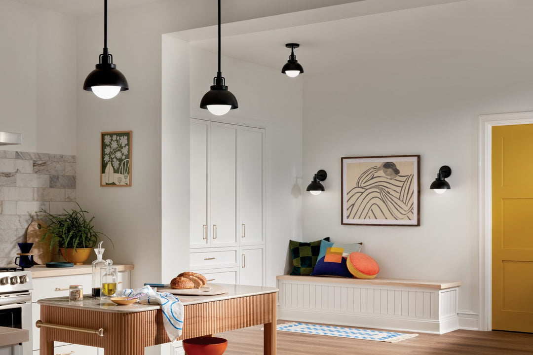 Kichler Canada - 52601BK - One Light Wall/Semi Flush/Pendant - Niva - Black