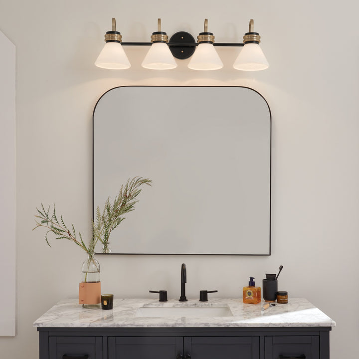 Kichler Canada - 55156BK - Four Light Bath - Farum - Black
