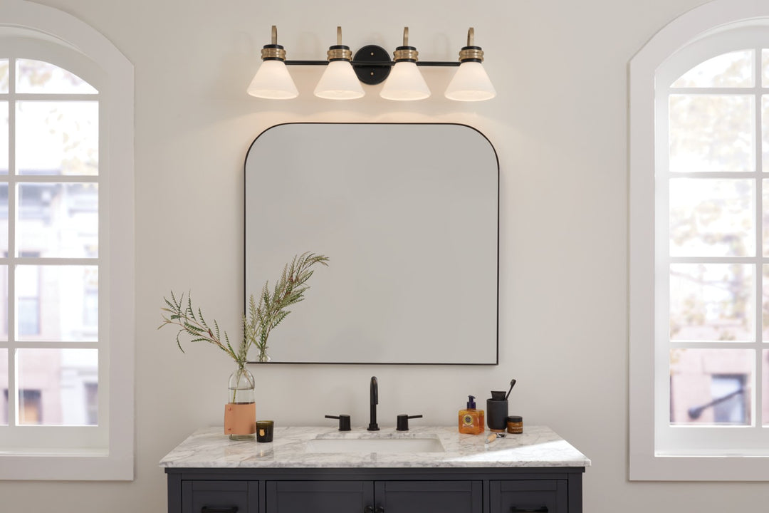 Kichler Canada - 55156BK - Four Light Bath - Farum - Black