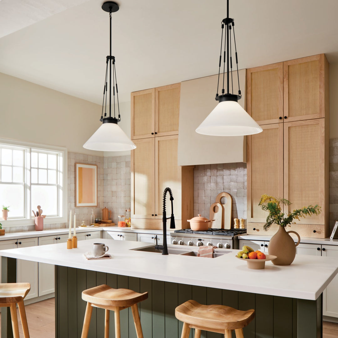 Kichler Canada - 52581BK - One Light Pendant - Albers - Black