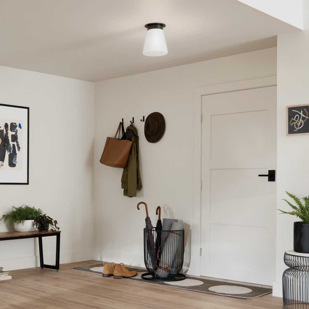 Kichler Canada - 52585BK - One Light Flush Mount - Albers - Black