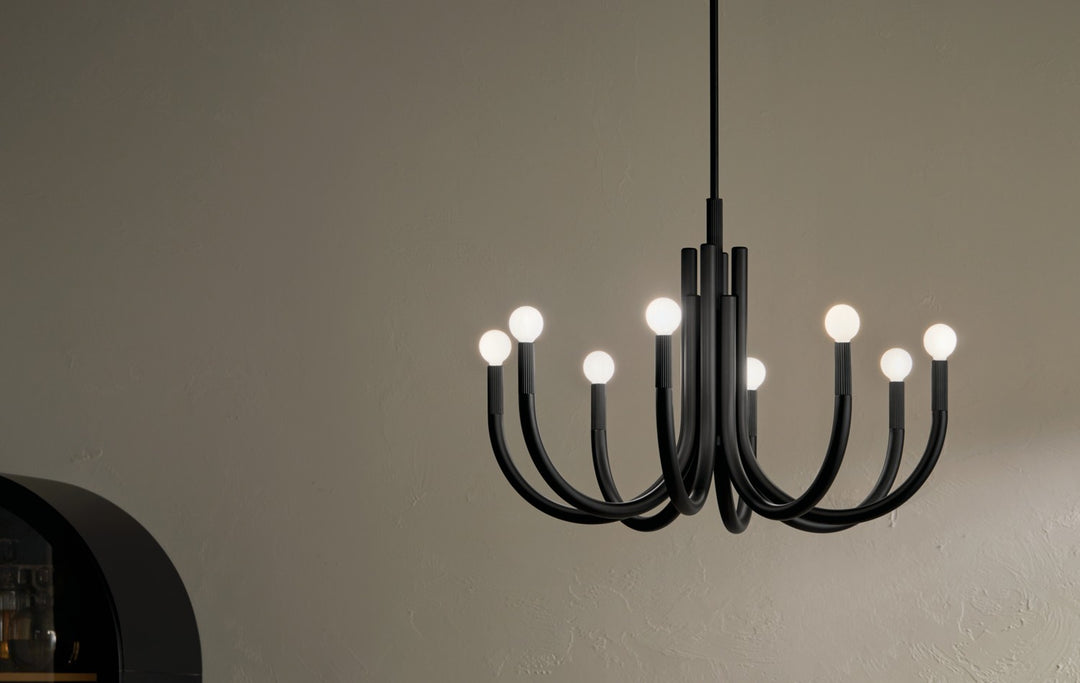 Kichler Canada - 52550BK - Eight Light Chandelier - Odensa - Black