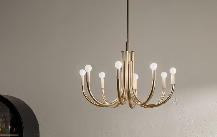 Kichler Canada - 52550CPZ - Eight Light Chandelier - Odensa - Champagne Bronze