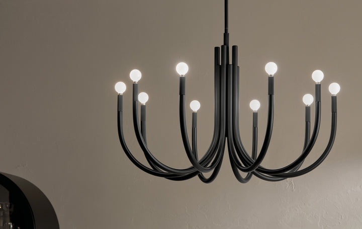 Kichler Canada - 52551BK - Ten Light Chandelier - Odensa - Black