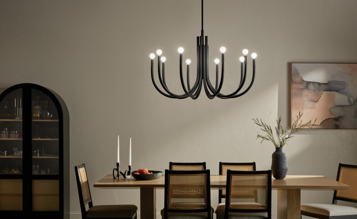 Kichler Canada - 52551BK - Ten Light Chandelier - Odensa - Black