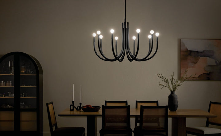 Kichler Canada - 52551BK - Ten Light Chandelier - Odensa - Black