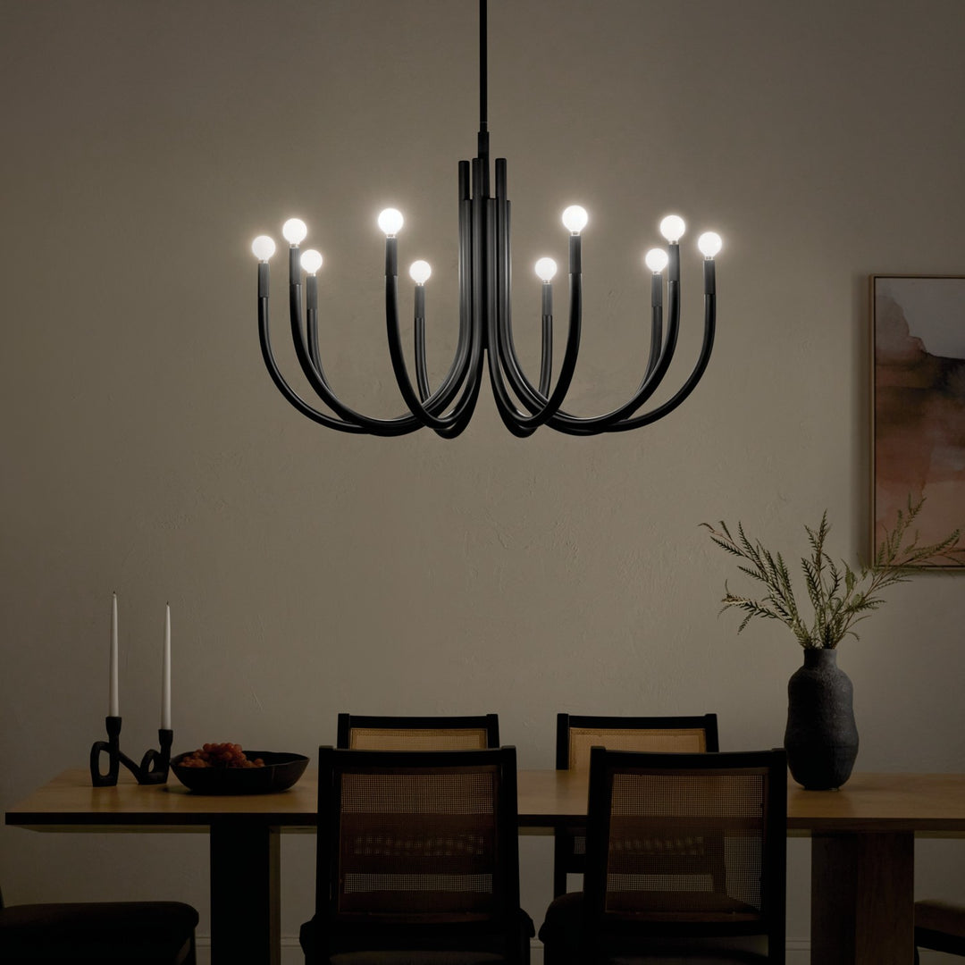Kichler Canada - 52551BK - Ten Light Chandelier - Odensa - Black