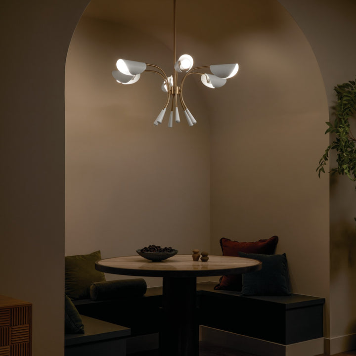 Kichler Canada - 52559CPZWH - Six Light Chandelier - Arcus - Champagne Bronze