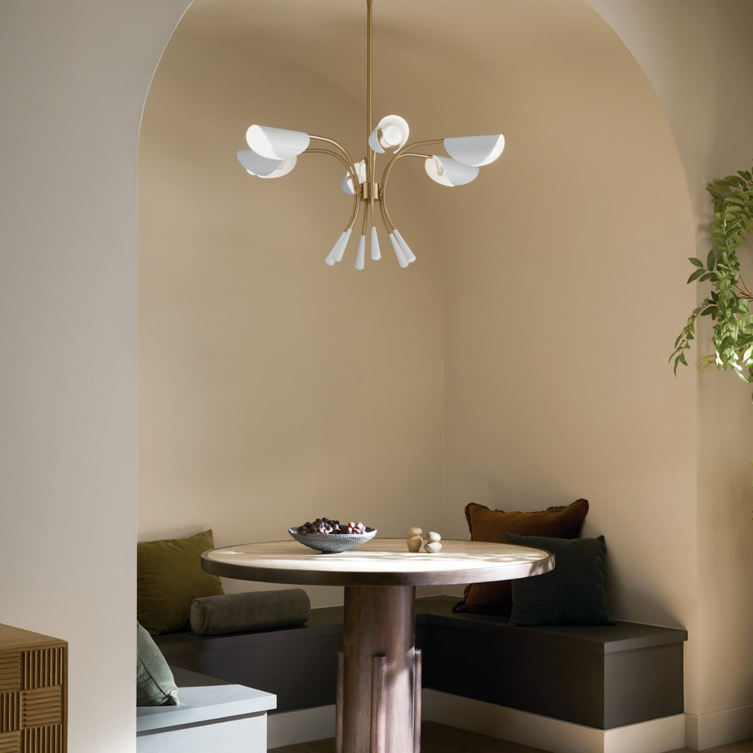 Kichler Canada - 52559CPZWH - Six Light Chandelier - Arcus - Champagne Bronze