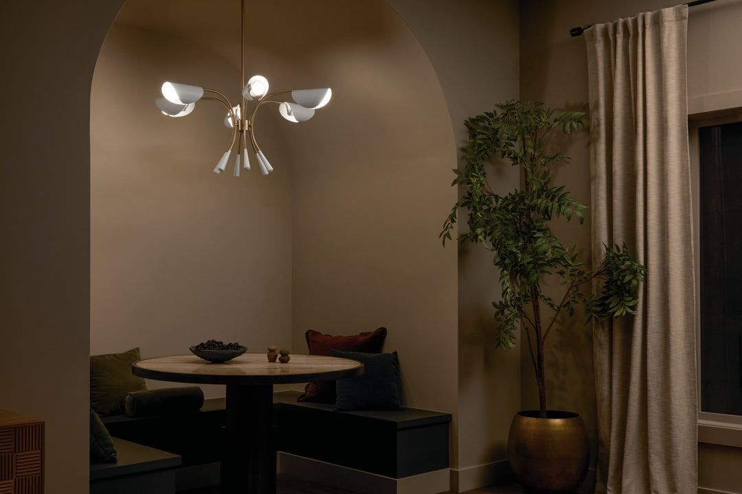 Kichler Canada - 52559CPZWH - Six Light Chandelier - Arcus - Champagne Bronze