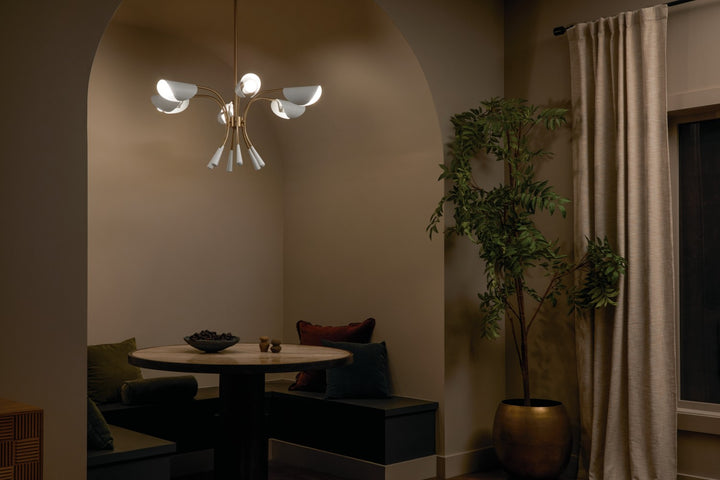 Kichler Canada - 52559CPZWH - Six Light Chandelier - Arcus - Champagne Bronze