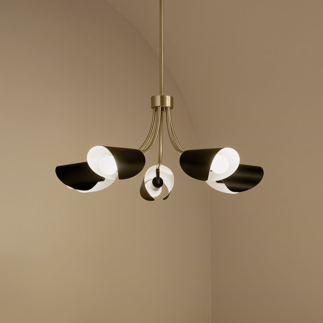 Kichler Canada - 52558CPZBK - Five Light Chandelier/Semi Flush - Arcus - Champagne Bronze