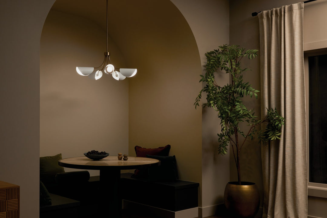 Kichler Canada - 52558CPZWH - Five Light Chandelier/Semi Flush - Arcus - Champagne Bronze