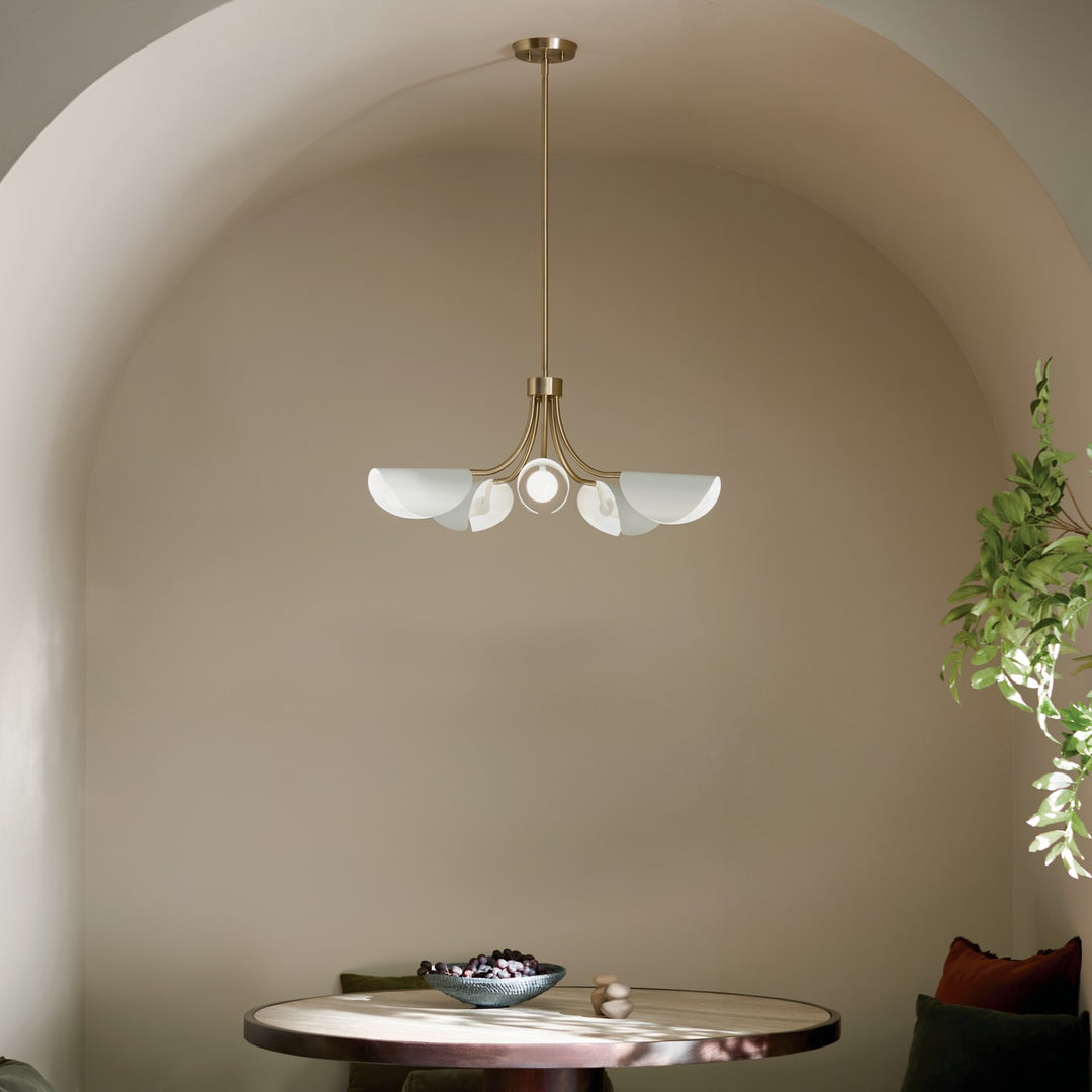Kichler Canada - 52558CPZWH - Five Light Chandelier/Semi Flush - Arcus - Champagne Bronze