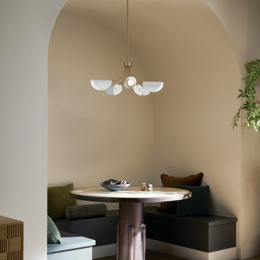 Kichler Canada - 52558CPZWH - Five Light Chandelier/Semi Flush - Arcus - Champagne Bronze