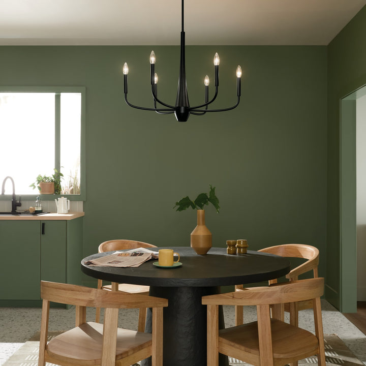 Kichler Canada - 52525BK - Six Light Chandelier - Deela - Black