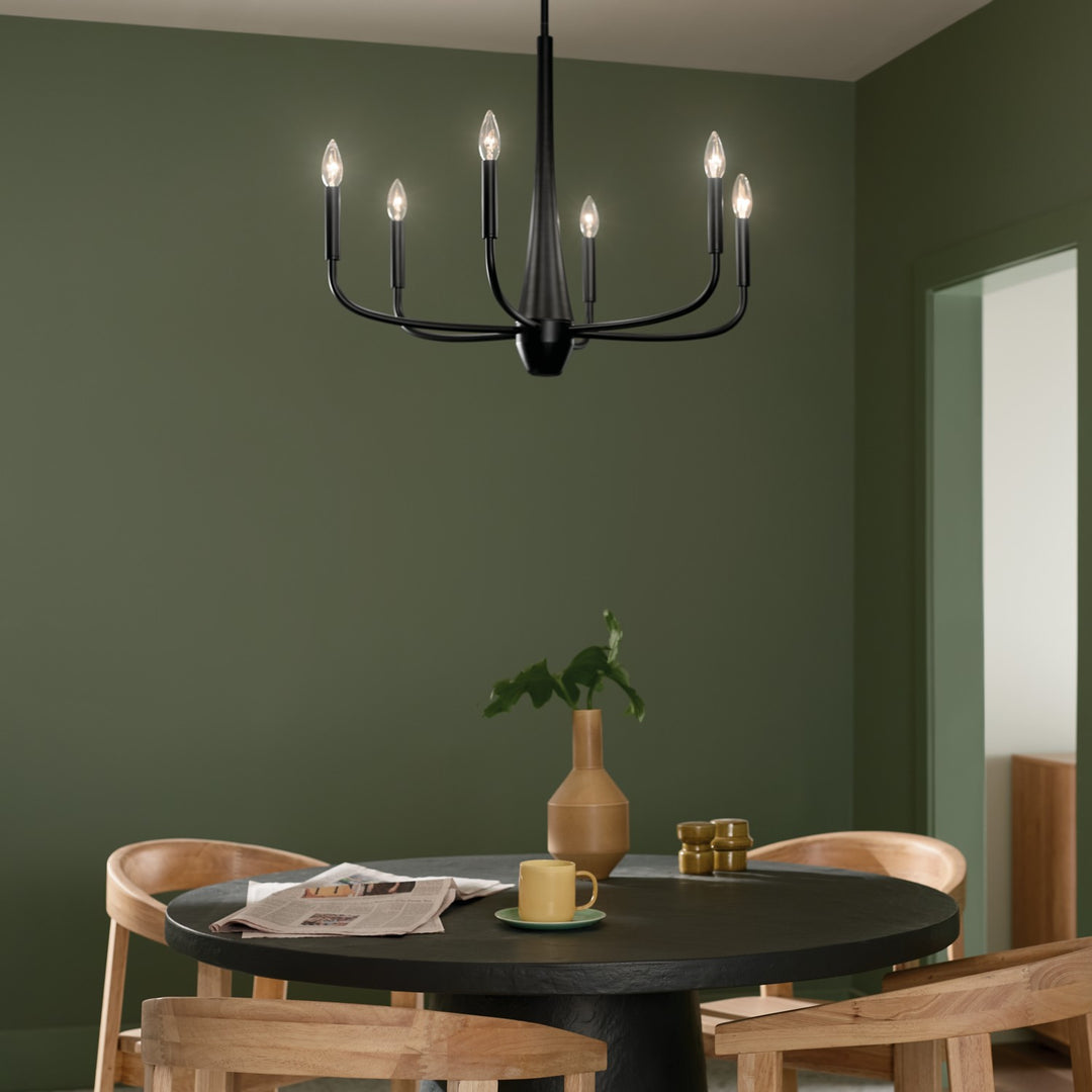 Kichler Canada - 52525BK - Six Light Chandelier - Deela - Black