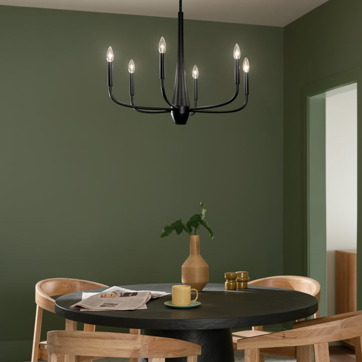 Kichler Canada - 52525BK - Six Light Chandelier - Deela - Black