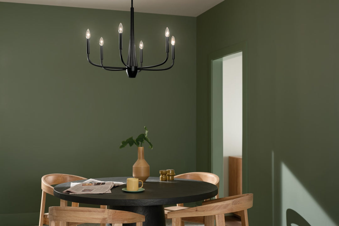 Kichler Canada - 52525BK - Six Light Chandelier - Deela - Black