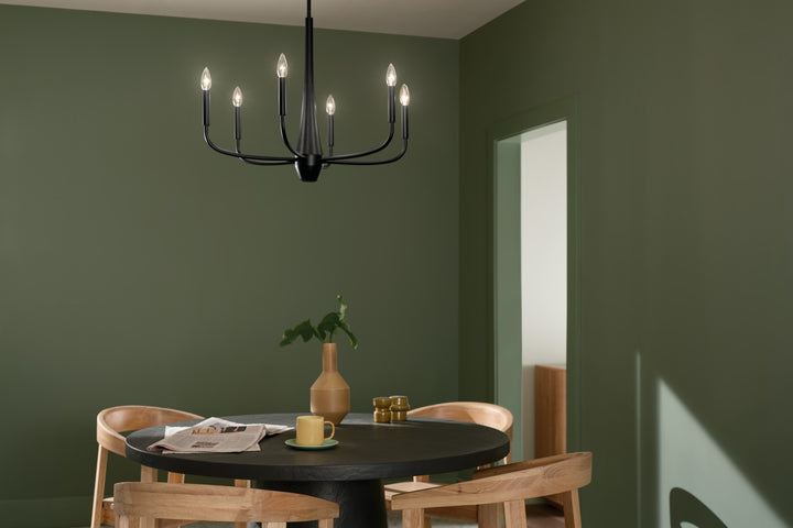 Kichler Canada - 52525BK - Six Light Chandelier - Deela - Black