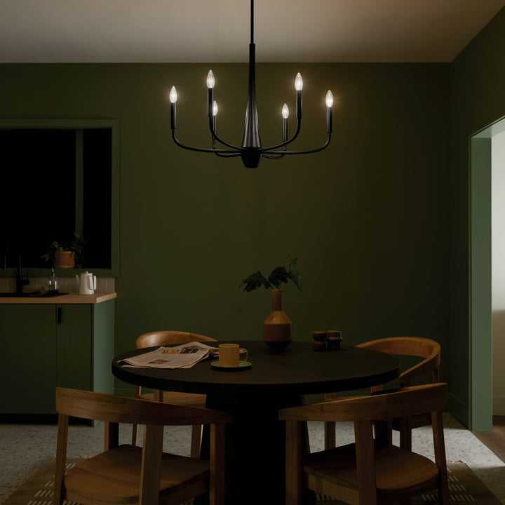 Kichler Canada - 52525BK - Six Light Chandelier - Deela - Black
