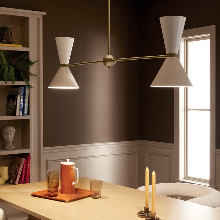 Kichler Canada - 52569CPZGRG - Four Light Linear Chandelier - Phix - Champagne Bronze