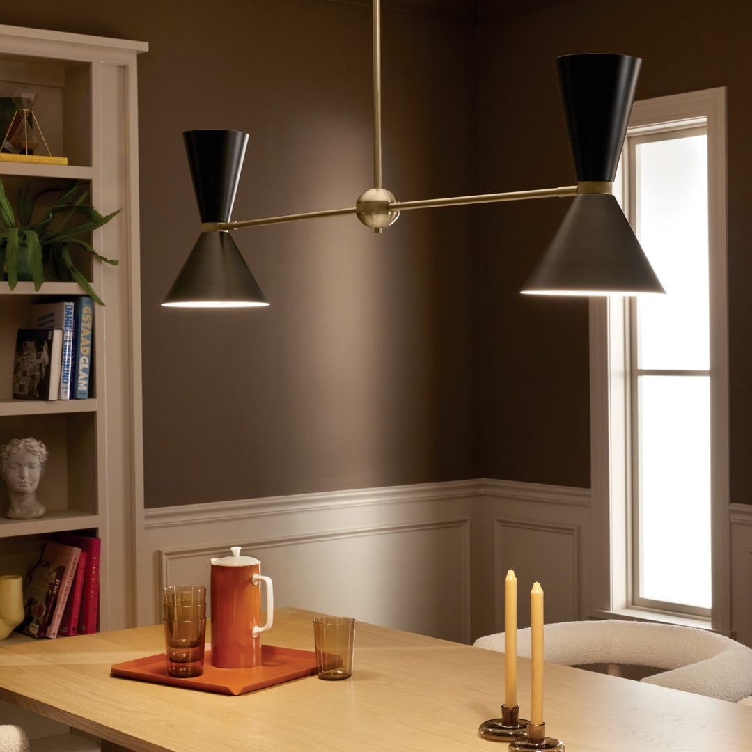 Kichler Canada - 52569CPZBK - Four Light Linear Chandelier - Phix - Champagne Bronze