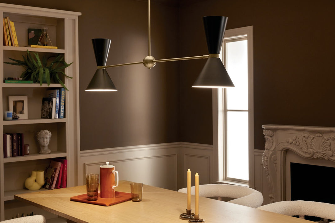Kichler Canada - 52569CPZBK - Four Light Linear Chandelier - Phix - Champagne Bronze