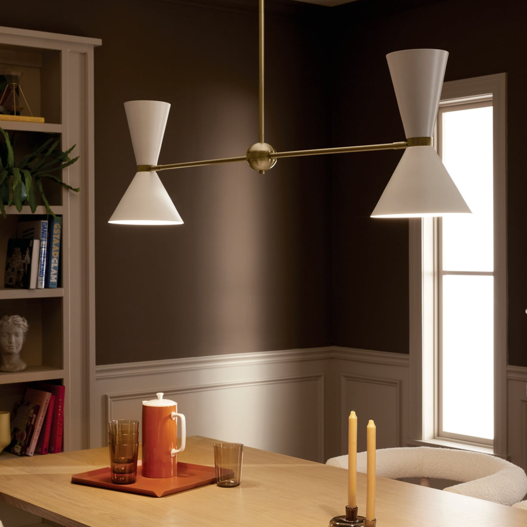 Kichler Canada - 52569CPZWH - Four Light Linear Chandelier - Phix - Champagne Bronze