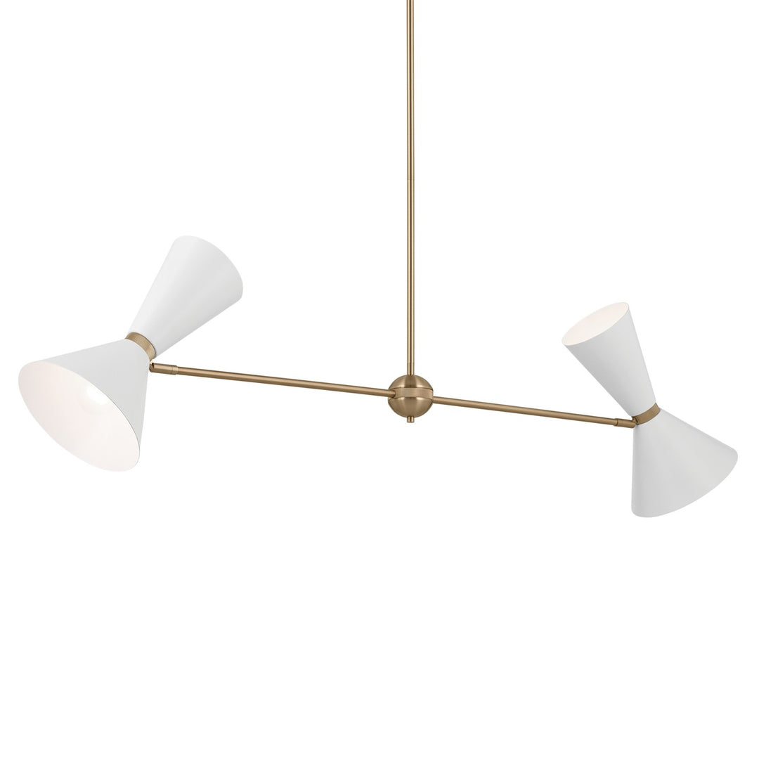 Kichler Canada - 52569CPZWH - Four Light Linear Chandelier - Phix - Champagne Bronze