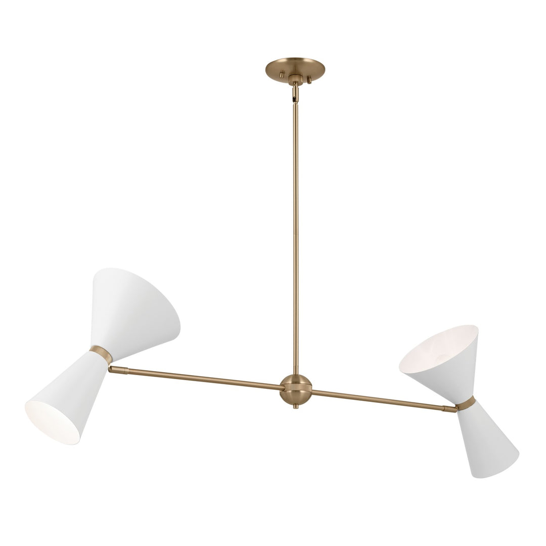 Kichler Canada - 52569CPZWH - Four Light Linear Chandelier - Phix - Champagne Bronze