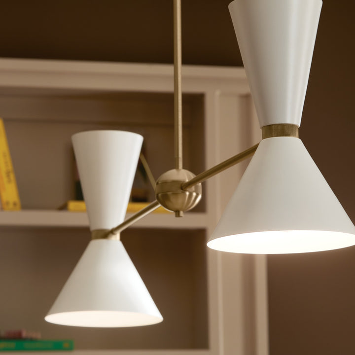 Kichler Canada - 52569CPZWH - Four Light Linear Chandelier - Phix - Champagne Bronze