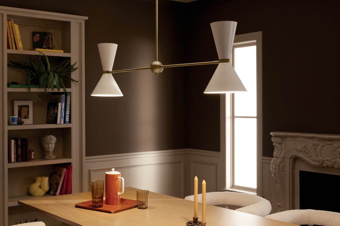 Kichler Canada - 52569CPZWH - Four Light Linear Chandelier - Phix - Champagne Bronze