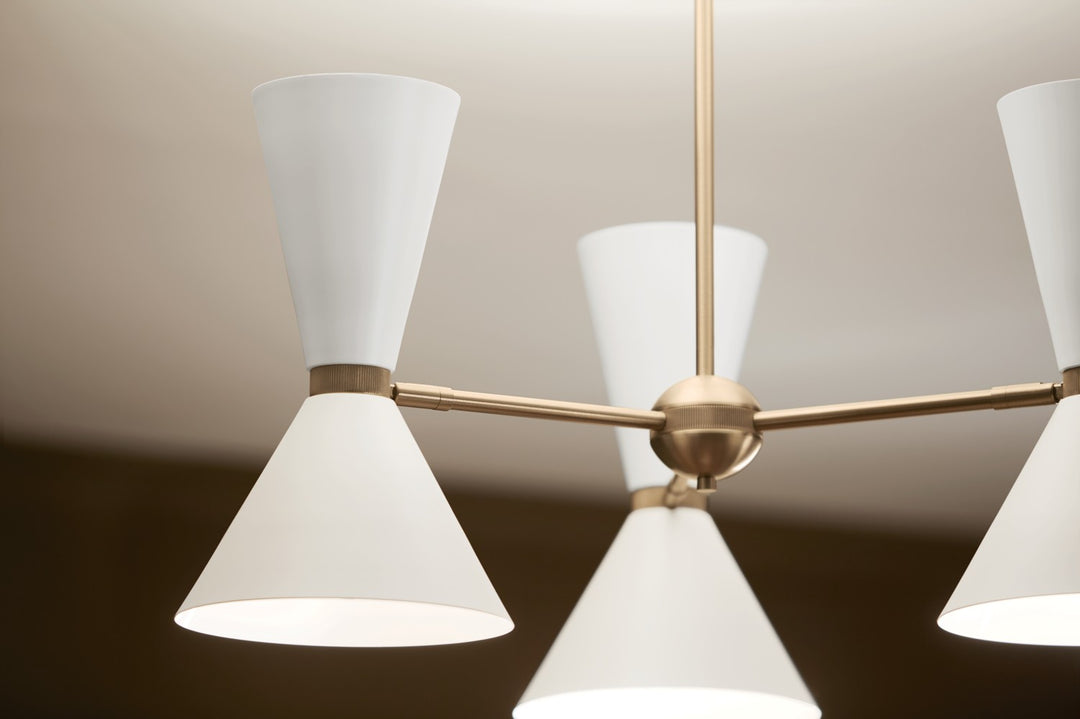 Kichler Canada - 52565CPZWH - Six Light Chandelier - Phix - Champagne Bronze