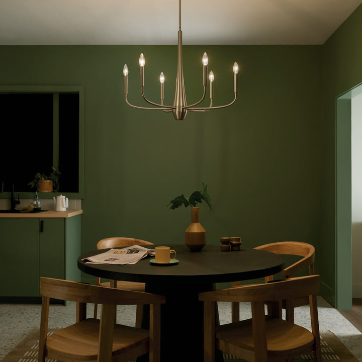 Kichler Canada - 52525CPZ - Six Light Chandelier - Deela - Champagne Bronze