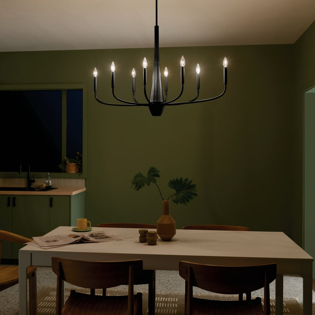 Kichler Canada - 52528BK - Eight Light Chandelier - Deela - Black