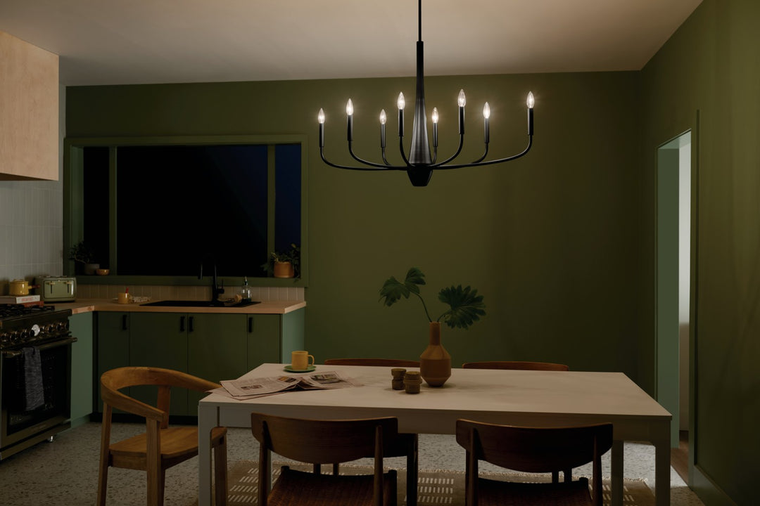 Kichler Canada - 52528BK - Eight Light Chandelier - Deela - Black