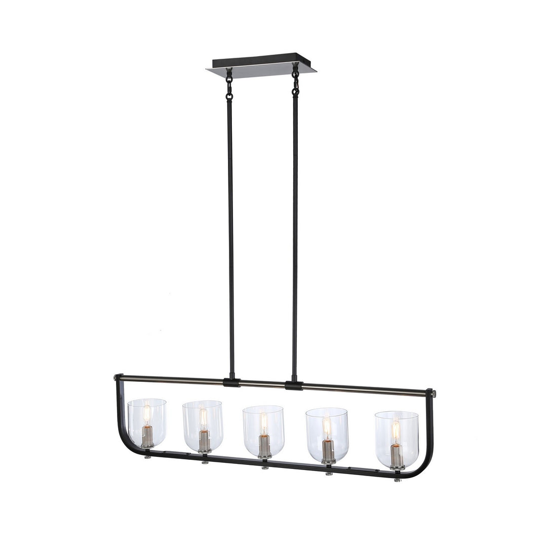 Artcraft Canada - AC11745NB - Five Light Island Pendant - Cheshire - Black & Nickel