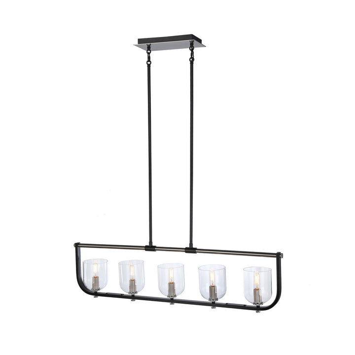 Artcraft Canada - AC11745NB - Five Light Island Pendant - Cheshire - Black & Nickel
