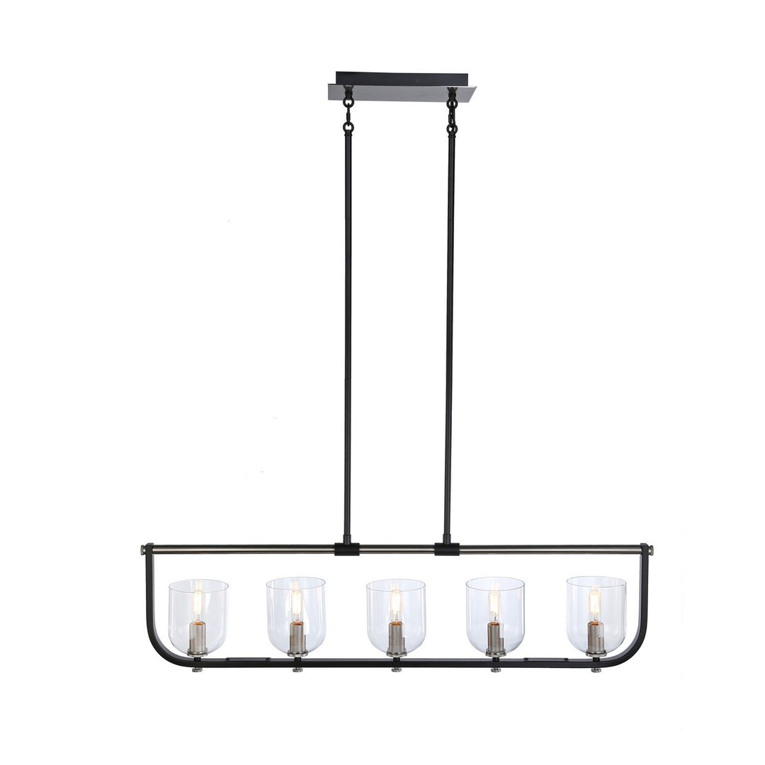 Artcraft Canada - AC11745NB - Five Light Island Pendant - Cheshire - Black & Nickel
