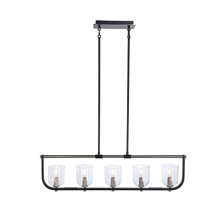 Artcraft Canada - AC11745NB - Five Light Island Pendant - Cheshire - Black & Nickel