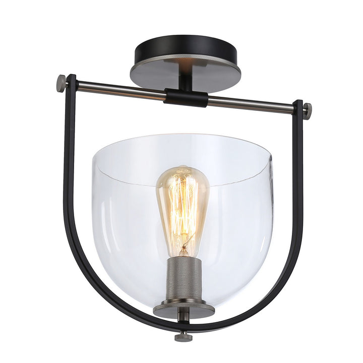 Artcraft Canada - AC11743NB - One Light Semi-Flush Mount - Cheshire - Black & Nickel