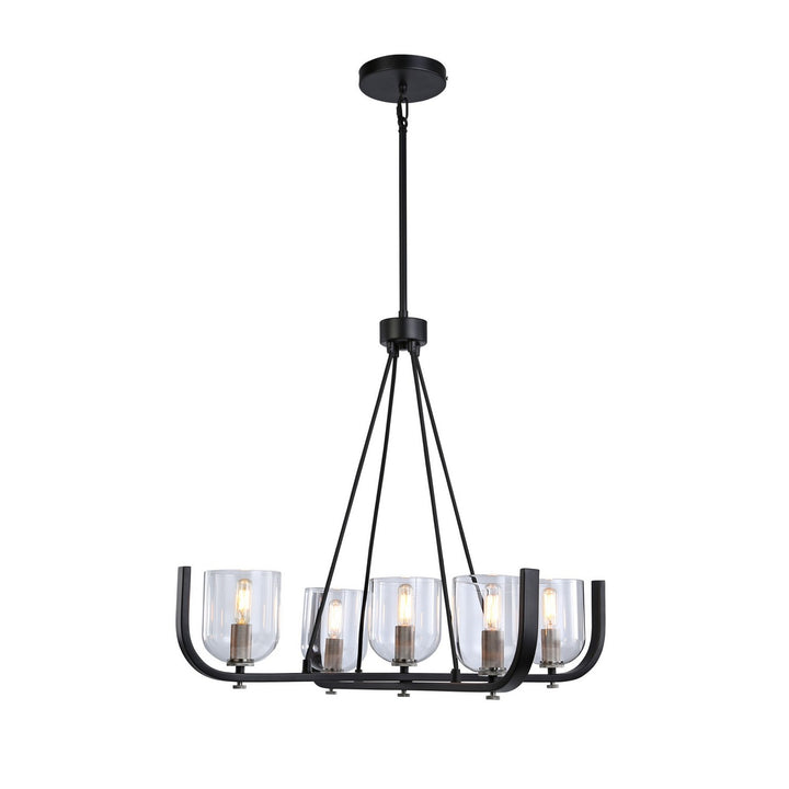 Artcraft Canada - AC11746NB - Five Light Chandelier - Cheshire - Black & Nickel