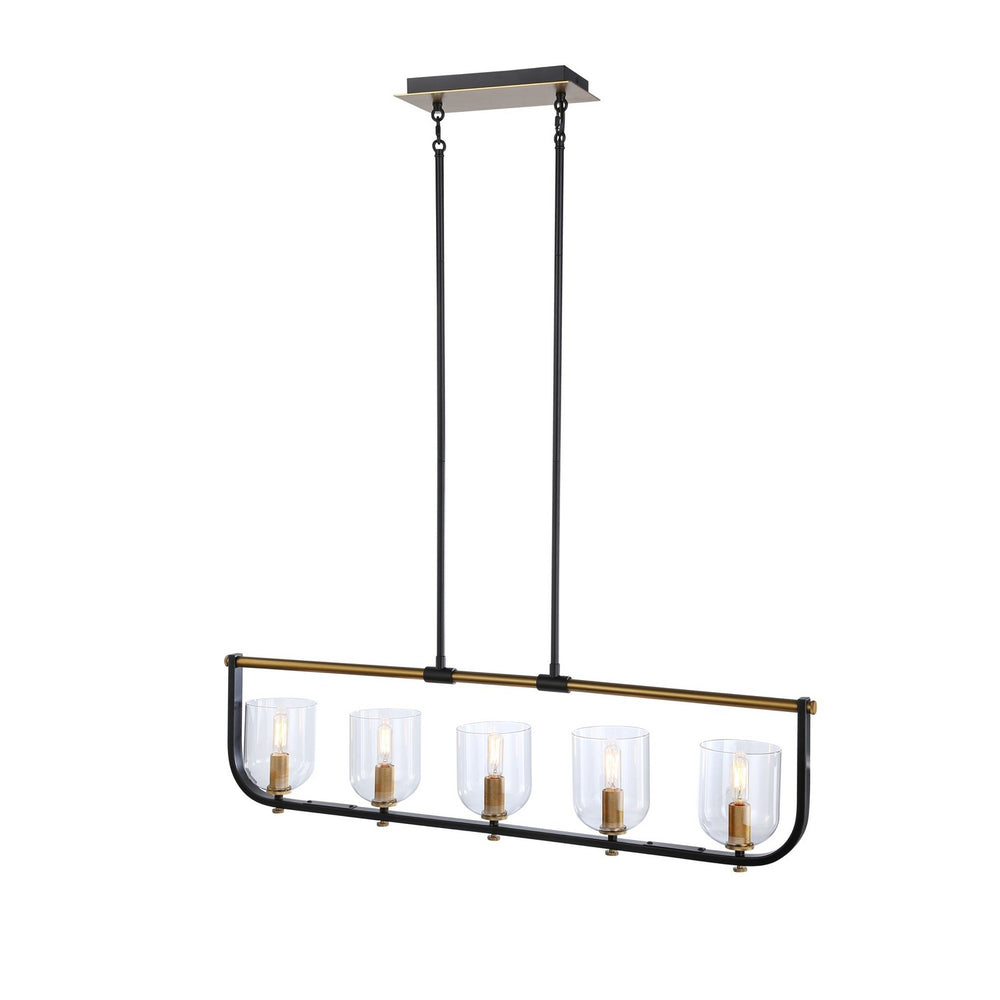 Artcraft Canada - AC11745BB - Five Light Island Pendant - Cheshire - Black & Brass