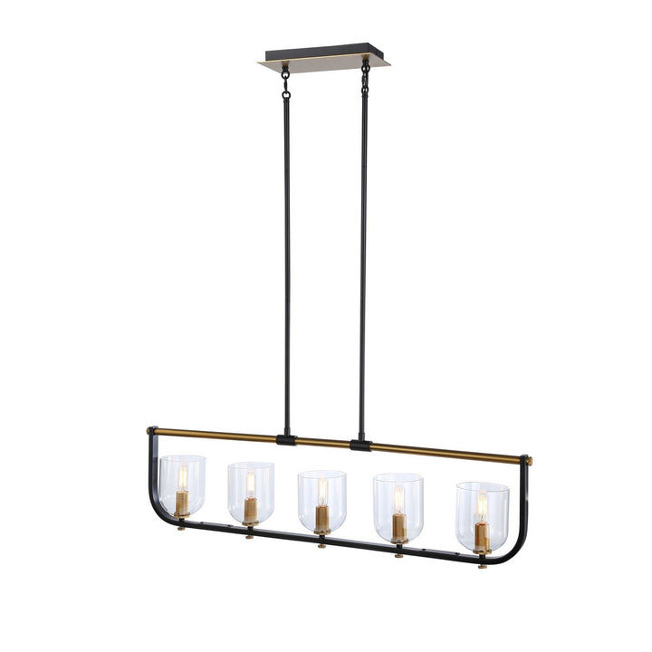 Artcraft Canada - AC11745BB - Five Light Island Pendant - Cheshire - Black & Brass